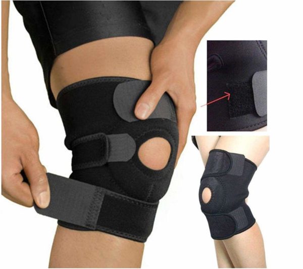 Celester Sleeve Adjustable Open Patella Stabilizer Nylon Wrap Knee Brace Support for Arthritis, Meniscus Tear, Running Sports